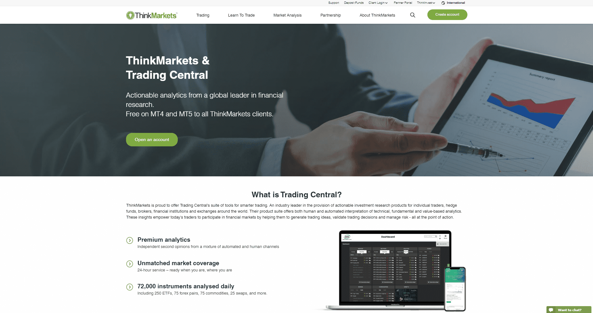 ThinkMarkets Review trading central